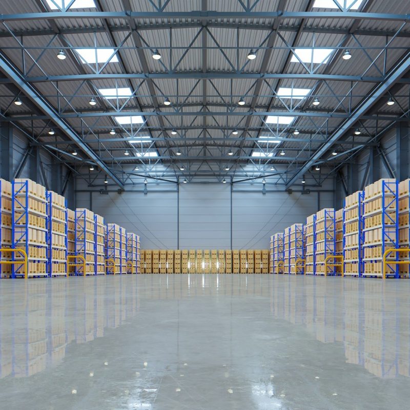 Empty warehouse in logistic center,Warehouse for storage and distribution centers.